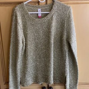 Beautiful Gold shimmer Long Sleeve Sweater style top